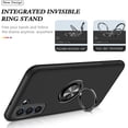 thumbnail image 4 of Shockproof Case for Samsung Galaxy S22 Plus/S22+ 5G, [Embedded Finger Ring] Military Phone Case Cover with Reinforced Metal Stand Kickstand [Support Magnetic Car Holder] for S22+, Black, 4 of 7