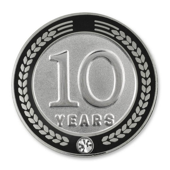 PinMart's 10-19 Years of Service Award Employee Recognition Gift Lapel Pin - Black