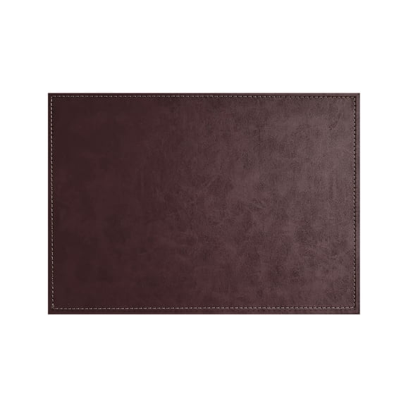Luxurious Dark Brown w/Burgundy Hint Vegan Leather Placemats 4 Pack