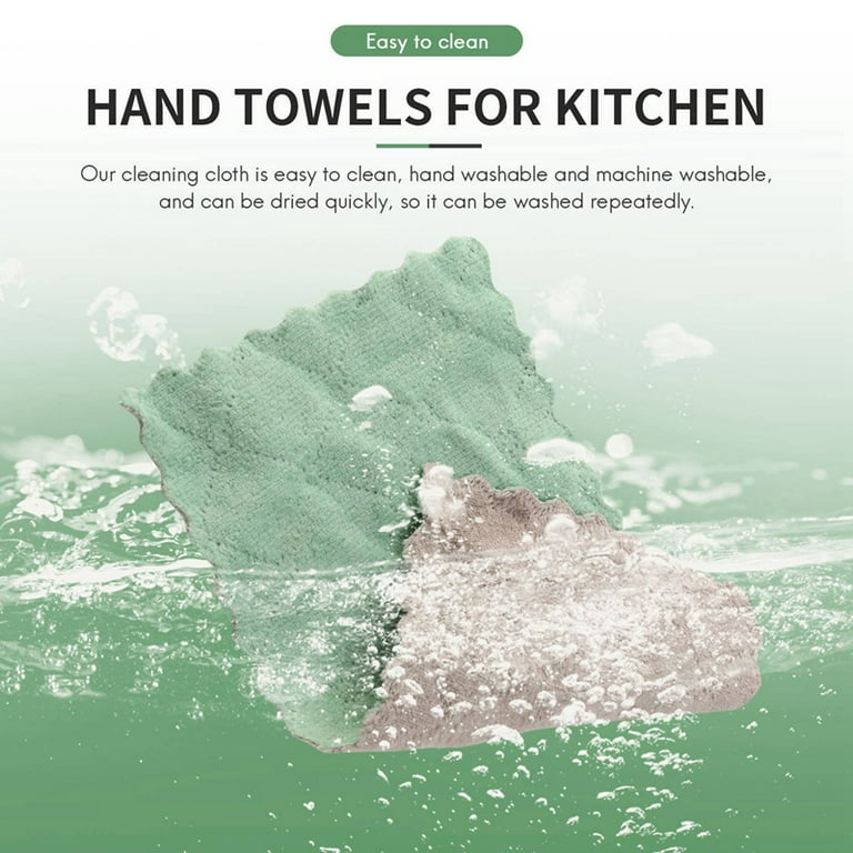 20 Pack Kitchen Dish Cloths, Super Absorbent Microfiber Cleaning Cloth for Cleaning Dishes, Kitchen, Bathroom, Car (Grey & Green)