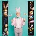 thumbnail image 5 of Happy Easter Door Banner 71x12 Inch Bunny Easter Door Porch Signs Eggs Rabbits Hanging Door Sign Welcome Hanging Flag for Wall Yard Garden Decor, 5 of 7