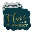 thumbnail image 3 of Inkdotpot Real Gold Foil Bracket Shape Paper Hang Tags Love Is Sweet Wedding Favor Tags Pack Of 50, 3 of 6