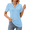 LightBlue, variant on Womens Tops Short Sleeve Polo Shirts for Women V Neck Blouses Summer Tunics Shirts with Collar