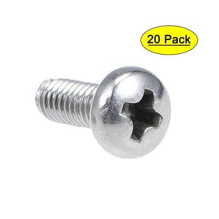 M4x10mm Machine Screws Pan Phillips Cross Head Screw Fasteners Bolts 20 Pcs
