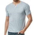 thumbnail image 3 of Jinda Men's V Neck Top Short Sleeve Tshirt Cotton Soft Lightweight Sports Casual Spring Fashion T-shirt Light Grey Large, 3 of 4