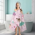 thumbnail image 6 of Pink Ballerina Princess Pattern Hooded Bath Towel，60"x35" for Ages 3 To 12 Kids, Quick Dry Lightweight Soft Microfiber Hood Beach Towel Cover Up for Kids, 6 of 7