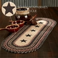 thumbnail image 4 of VHC Brands Colonial Star, Braided Jute Table Runner, Oval, Tan Red Black, 8x24, 4 of 11