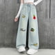 thumbnail image 1 of Cowsor Girls Baggy Jeans Distressed Denim Pants Elastic Waist Wide Leg Jeans for Girls Kids Loose, 1 of 7