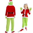 thumbnail image 2 of Disfraz de Papá Noel de monstruo grande verde de Navidad para adultos y niños, ropa de fiesta, máscara divertida, guantes, traje de Año Nuevo, 2 of 4