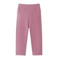 thumbnail image 6 of 2 Pack Girls Capri Leggings Kids Workout Tights Gym Athletic Dance Yoga 3/4 Legging High Waist Shark Pants 4-13Y, 6 of 12