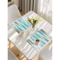 thumbnail image 5 of Turquoise Gray Placemats Set of 4, Farmhouse Abstract Gradient Aesthetic Placemats for Dining Table, Place Mats for Kitchen Tabletop, Waterproof Wipeable Dining Table Mats Set, 5 of 9
