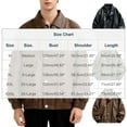 thumbnail image 3 of YueHuiYing Men's Lapel Leather Jacket Solid Color With Zipper Pockets Stylish Long Sleeve Biker Coat Casual Outwear Jackets, 3 of 6
