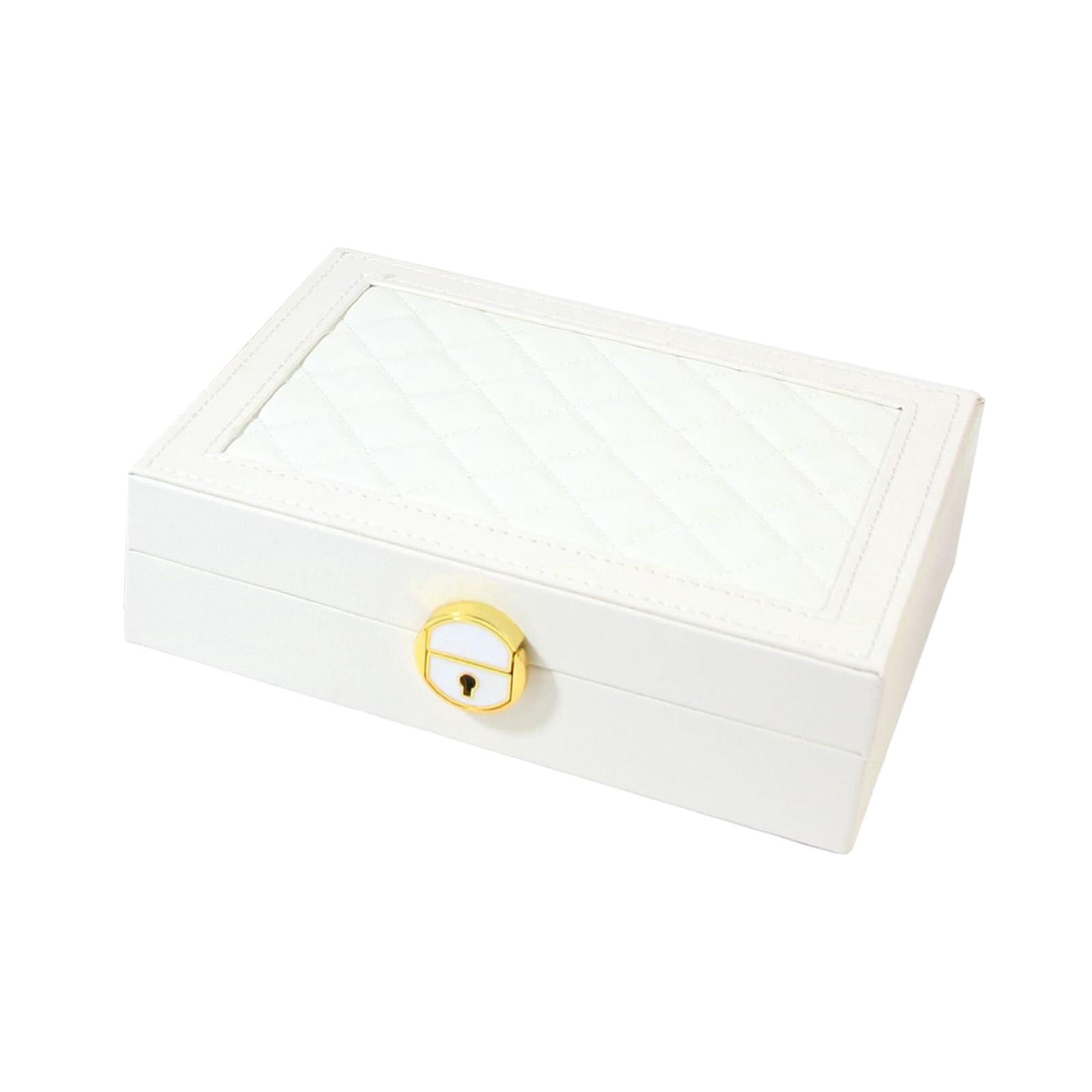 FVDPWYE Travel Jewelry Box Organizer Jewellery Storage Holder for Earrings Bracelets White