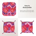 thumbnail image 4 of Multi-Size Leather Tray Four Corners Four Button Design Anti-Scratch Waterproof Convenient Cleaning Convenient Storage Palevioletred Moroccan Trellis Hand-Drawn Sketch_2 Medium, 4 of 8