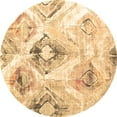thumbnail image 1 of Ahgly Company Indoor Round Abstract Brown Contemporary Area Rugs, 5' Round, 1 of 4