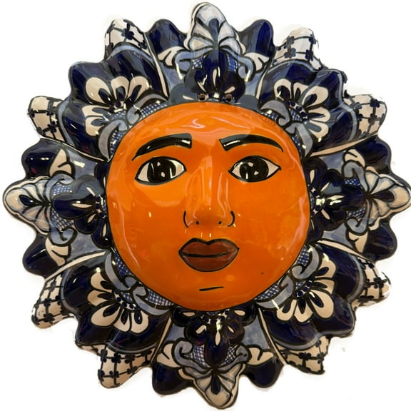 Blue Talavera Ceramic Sun Face