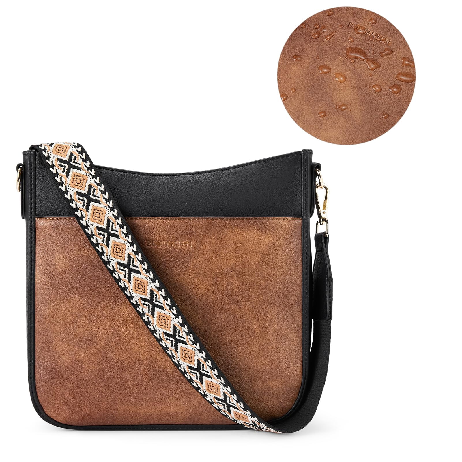 Crossbody Bags for Women Trendy Vegan Leather Hobo Purses Shoulder Handbags Wide Shoulder Strap