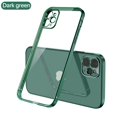 thumbnail image 1 of Funda de silicona transparente con marco cuadrado chapado de lujo para iPhone 13 12 11 Pro Max Mini X XR 7 8 6s Plus SE funda trasera transparente Tan Jianjun unisex, 1 of 2