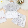 thumbnail image 3 of Hotiary Toddler Baby Summer 2 Piece Outfits Boys Girls Graphic Print Suit Kids Short Sleeve Lapel Collar Button down Shirt Tops + Elastic Waist Shorts Set for 1-6 Years, 3 of 8