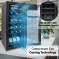 thumbnail image 3 of NutriChef 18 Bottle Dual Zone Cooler for Wines Chiller, Freestanding Compact Countertop Mini Fridge, 3 of 9