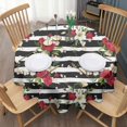 thumbnail image 3 of Pioneer Flower Floral Print Pattern Round Tablecloth 60"x60",Wrinkle Wipeable Table Cloth for Kitchen Dining Room Picnic Patio Party, 3 of 6