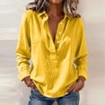 thumbnail image 2 of GUACER Women's Linen Cotton Long Sleeve Blouse Casual Loose Breathable Button Down Shirt for Summer, 2 of 7