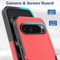 thumbnail image 3 of Dteck Case for Google Pixel 9 Pro XL,Military Grade Protection Silicone + PC Case Shockproof Back Cover for Google Pixel 9 Pro XL,Red, 3 of 5