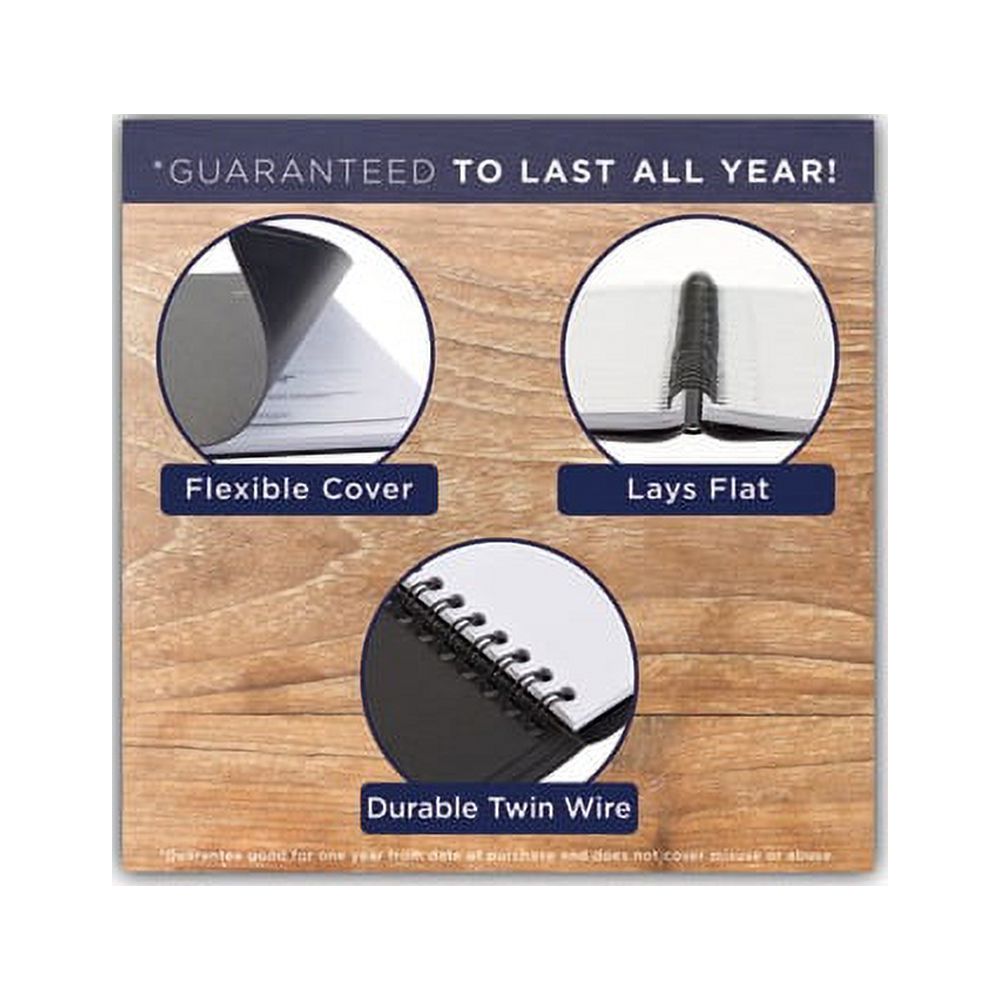 The Action Planner Daily Appointment Book 8.75 x 6.5, Black, 2022