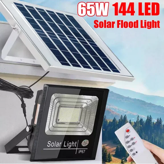 Commercial 200W Led Solar Street Flood Light Outdoor Dusk To Dawn Wall Road Lamp