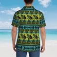 thumbnail image 4 of Fuzoiu Teal Vintage Corn Pattern Print Hawaiian Shirt for Men, Summer Beach Casual Short Sleeve Button Down Shirts, Men’s Beach Summer Shirts with Pocket,Small, 4 of 7