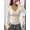 Beige, variant on Women's White Vintage Sweater, Y2K Preppy Knit Pullover