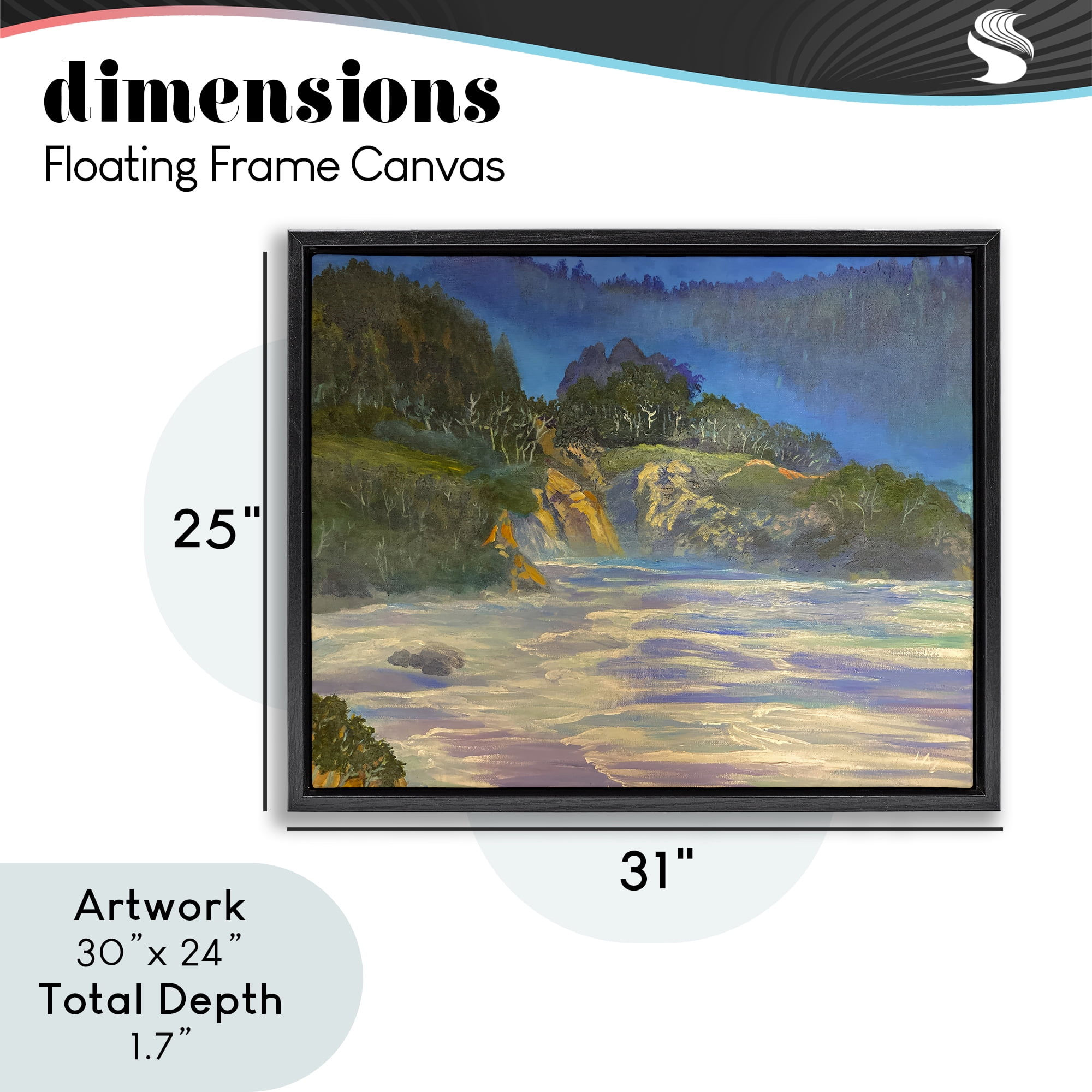 Stupell Industries Natural Wilderness Coastline Black Framed Floater Canvas Wall Art, design by Lee Ann Zirbes