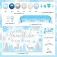 thumbnail image 4 of Snowflake Baby Shower Decorations, A Little Snowflake Is On The Way Backdrop Cake Topper Snowflake Balloon Garland Arch Kit Tablecloth Blue for Boys Winter Baby Shower Party Supplies, 4 of 5