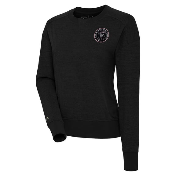 Women's Antigua Black Inter Miami CF Forward Fleece Pullover Sweatshirt