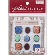 Jolee's French General Dimensional Stickers, 9-Pack, Matte Resin Flowers