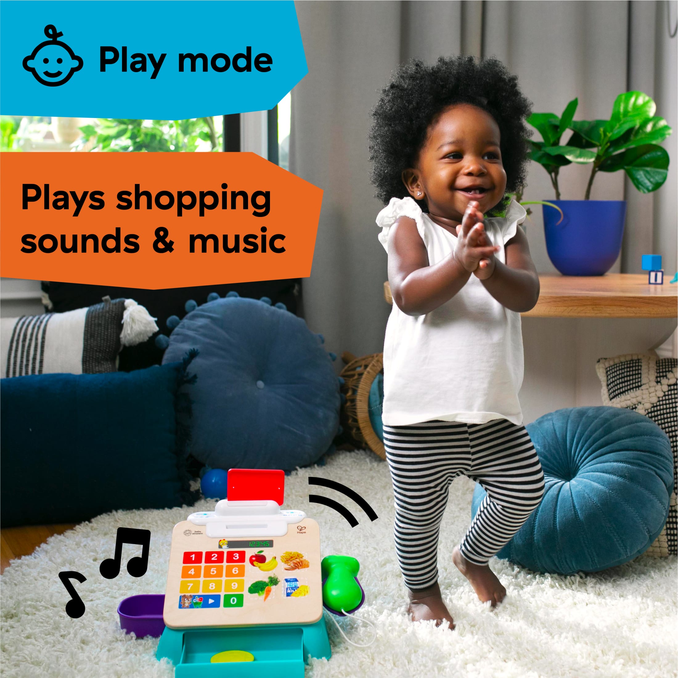 Baby Einstein + Hape Magic Touch Cash Register Pretend to Check Out Toy, Ages 9 Months+