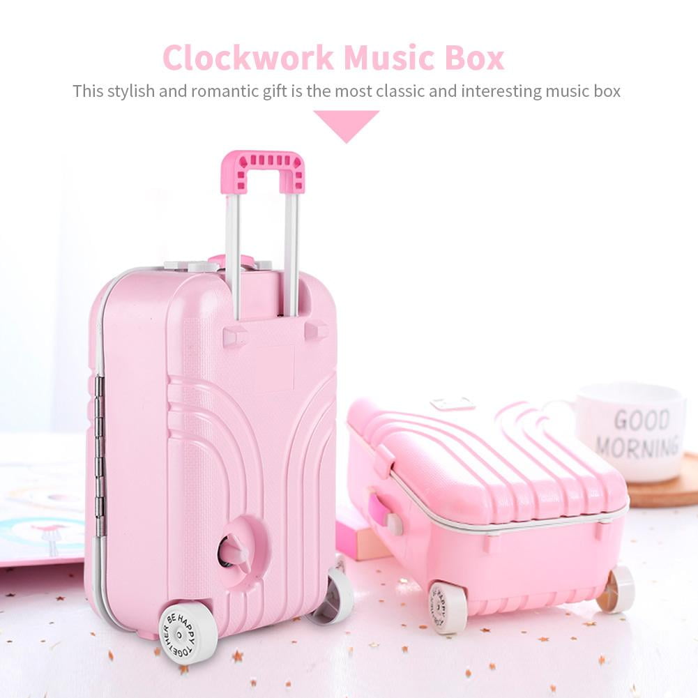 Sweet Suitcase Model Music Box Girl Sweet Mini Jewelry Case Romantic Gift For 