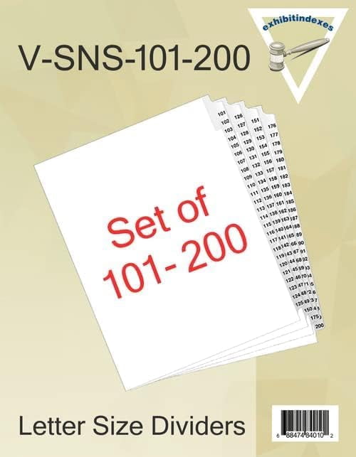Side Exhibit Tabs 101-200