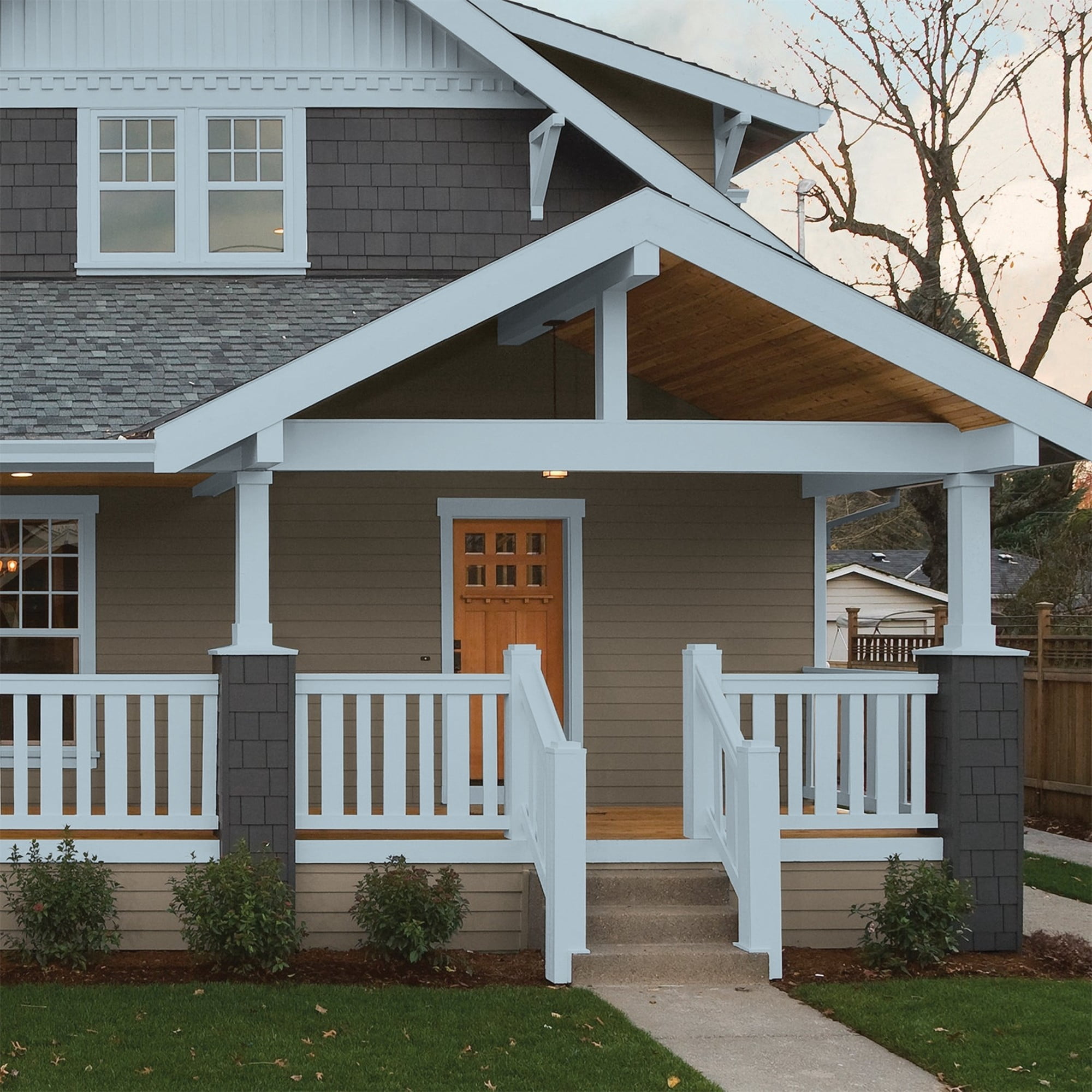 Glidden One Coat Chambray / Blue Semi-Gloss Exterior Paint with Primer, 5 Gallon