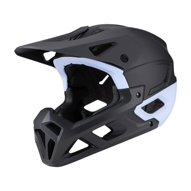 Casco de bicicleta de montaña y carretera con mentonera desmontable, transpirable Negro Azul