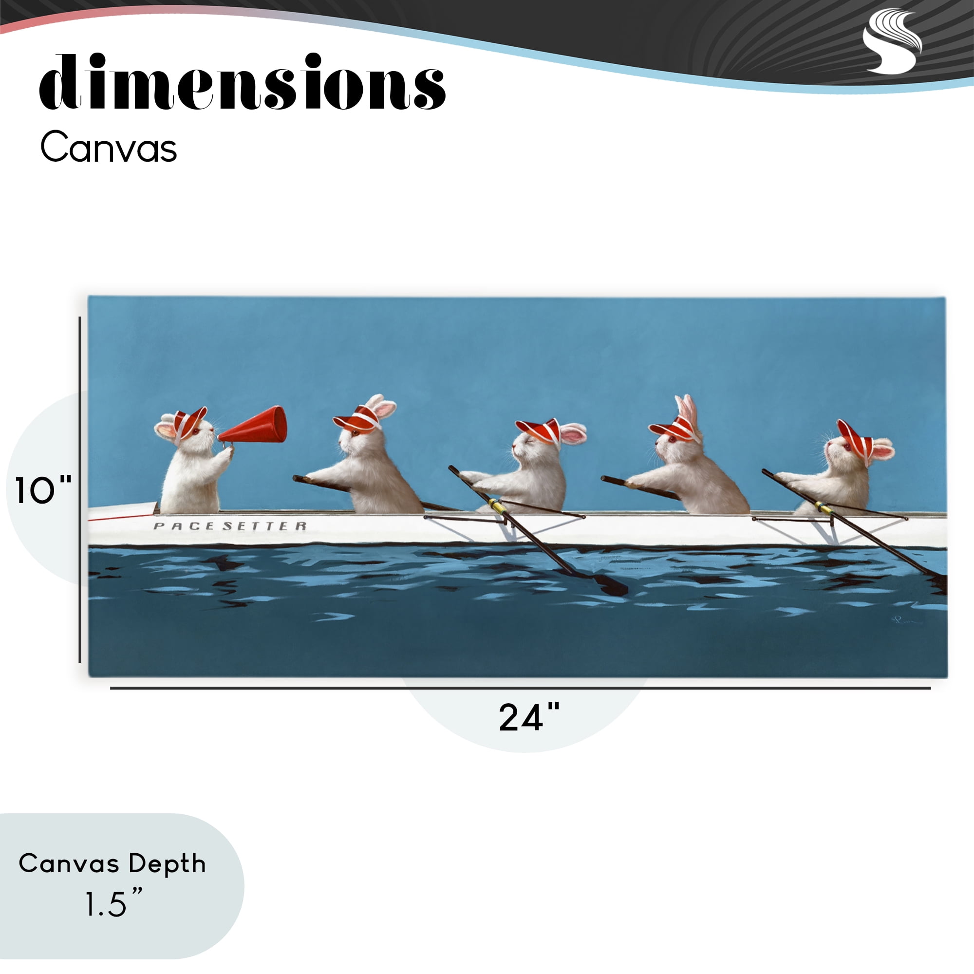 Stupell Industries Bunnies In The Boat Canvas Wall Art, design by Lucia Heffernan