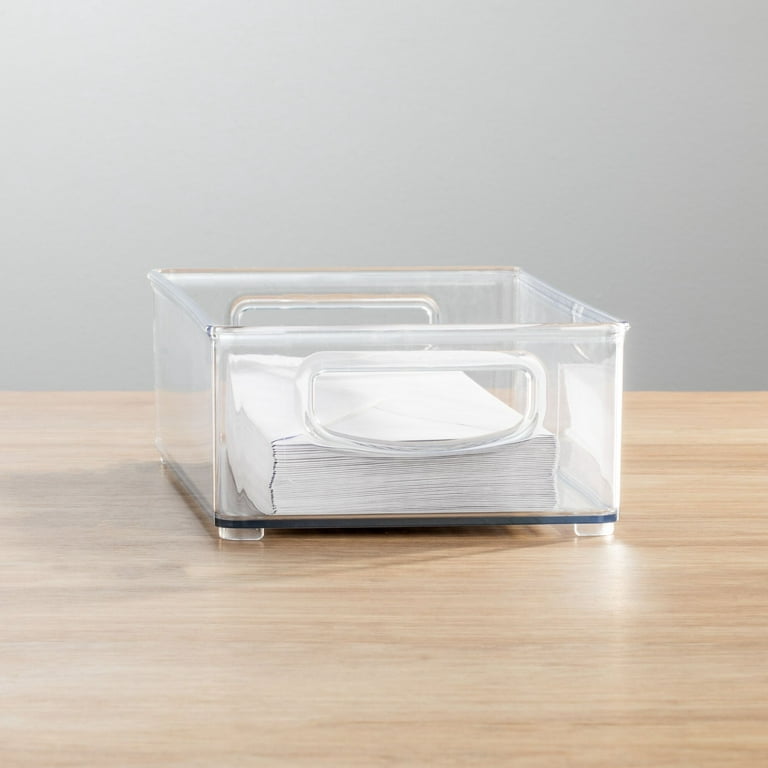 mDesign Plastic Small Office Storage Organizer Bin with Handles, 2 Pack -  Clear, 2 - Kroger