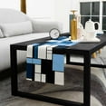 thumbnail image 5 of Blue Black Geometric Cotton Linen Table Runner 16 x 72 inch Modern White Blue Abstract Art Non-slip Rectangular Dining Table Decor for Wedding Party Holiday Dinner, 5 of 8