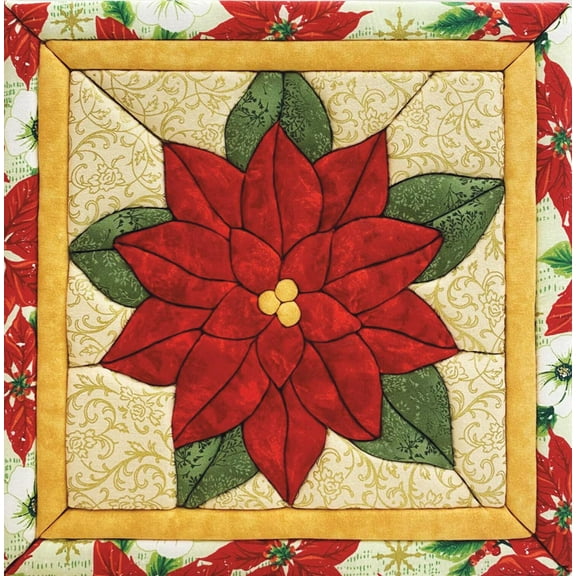 Quilt-Magic No Sew Wall Hanging Kit-Poinsettia