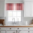thumbnail image 3 of Red Vertical Striped Valance Curtains for Kitchen/Living Room/Bathroom/Bedroom Window, Rod Pocket Small Topper Half Short Window Curtains Sheer Scarf, Farmhouse Minimalist Abstract Lines 42"x18", 3 of 8