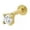 B - Round Clear Stone, variant on Gold-plated Sterling Silver Labret Lip Monroe Tragus Nose Ear Earring Stud A4412-B - Round Clear Stone-1 piece