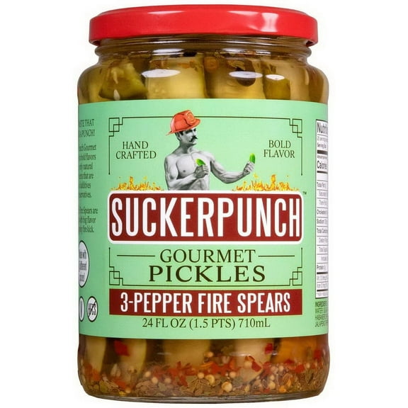 (Price/case)SuckerPunch SPSF-6501 3 Pepper Fire Pickle Spears 6-24 Ounce