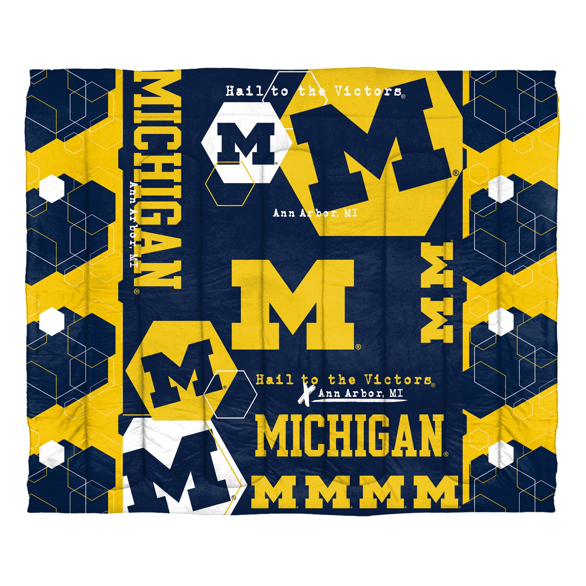 Blue NCAA Michigan Wolverines Painted Printed Fleece Throw Blanket 50 x 60 