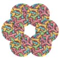 thumbnail image 2 of Haosy Set of 6 Drink Woven Coaster with Holder Heat Resistant Non-Slip Bar Coasters 4 Inches Colorful Bones, 2 of 7