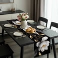thumbnail image 2 of Gorgeous Flowers Table Runner 90 Inches Long, White Gold Floral Botanicals Black Kitchen Coffee Dining Table Decoration for Home Party Birthday Wedding Home Decor 13x90 Inches, 2 of 8